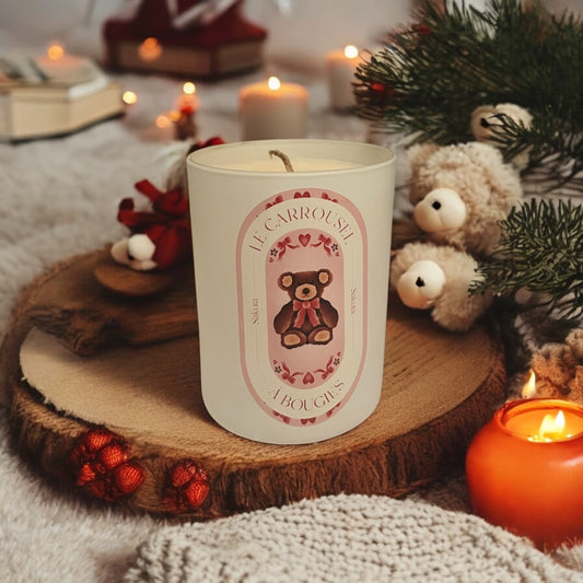 Bougie fève ourson - Rouge